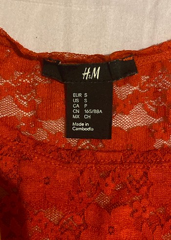 Dantel Detaylı Kısa Kollu Kırmızı Bluz - Görsel 4