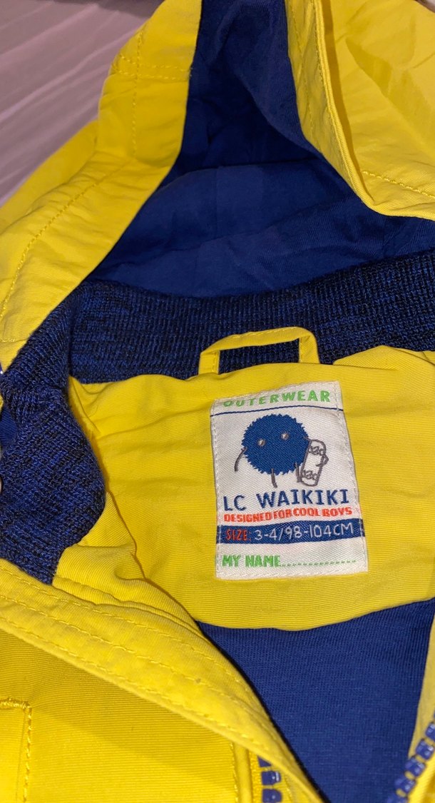 Sarı Kapüşonlu Fermuarlı Çocuk yağmurluk - Görsel 2