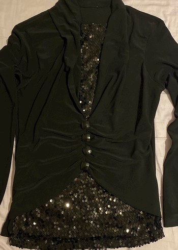 Payetli kadın bluz - Görsel 2