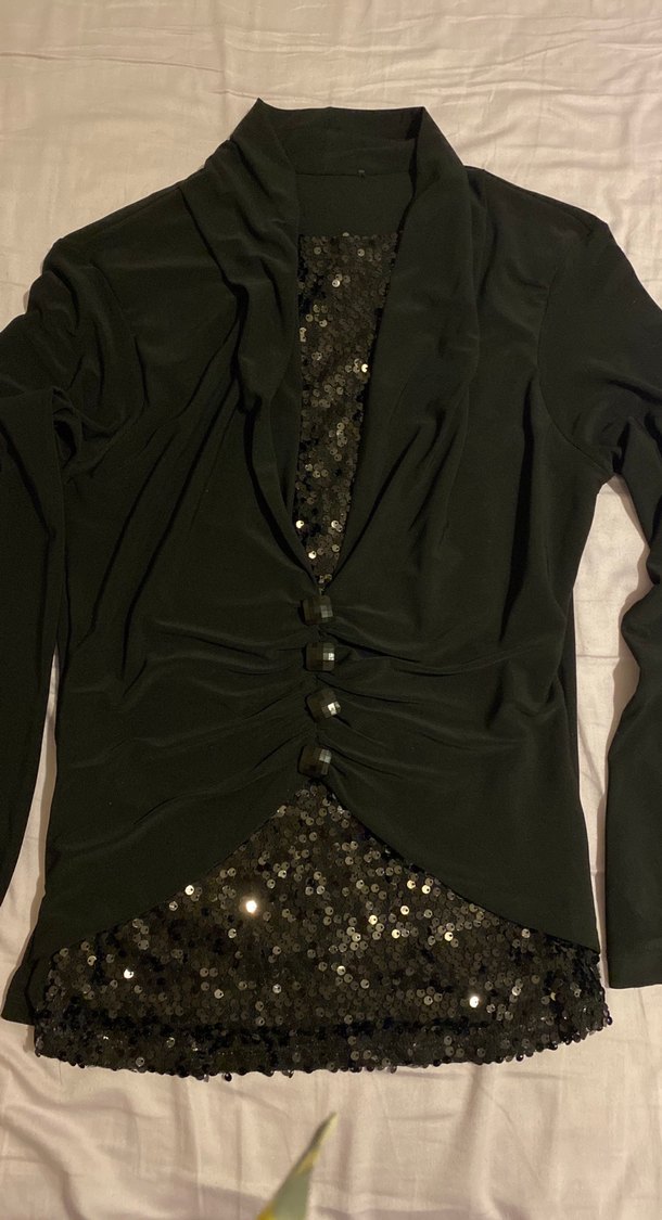 Payetli kadın bluz - Görsel 2