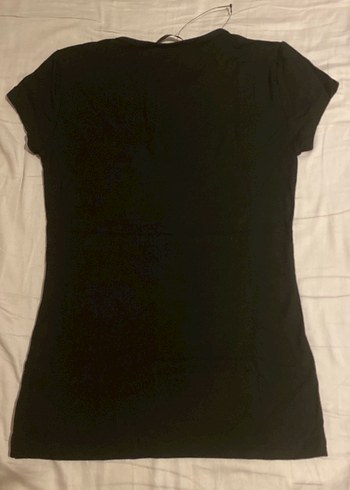 Siyah Kadın Kısa Kollu ışıltılı Tişört - Görsel 5