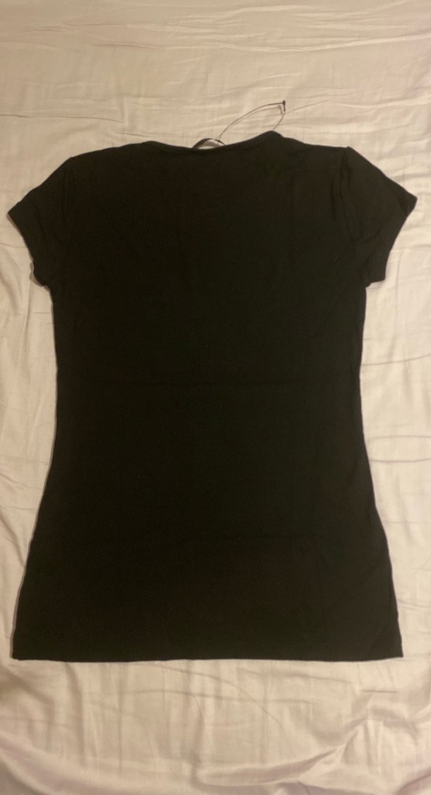 Siyah Kadın Kısa Kollu ışıltılı Tişört - Görsel 5