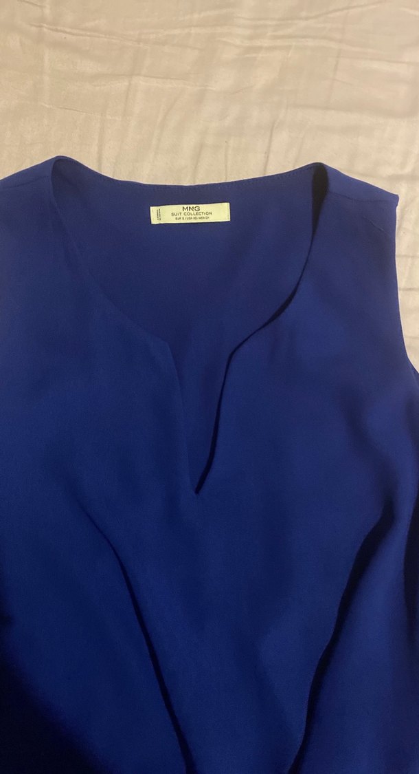 Kolsuz V Yaka Midi Kadın Bluz - Görsel 2