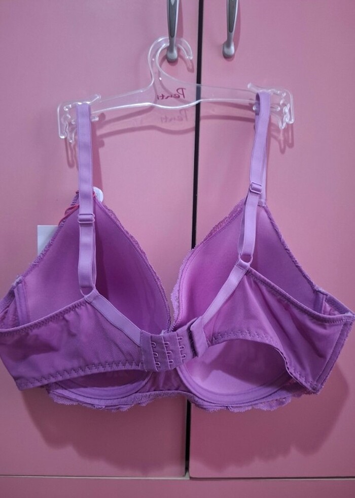 Lila Balenli Pedli Dantelli Sütyen 95 D - Görsel 2