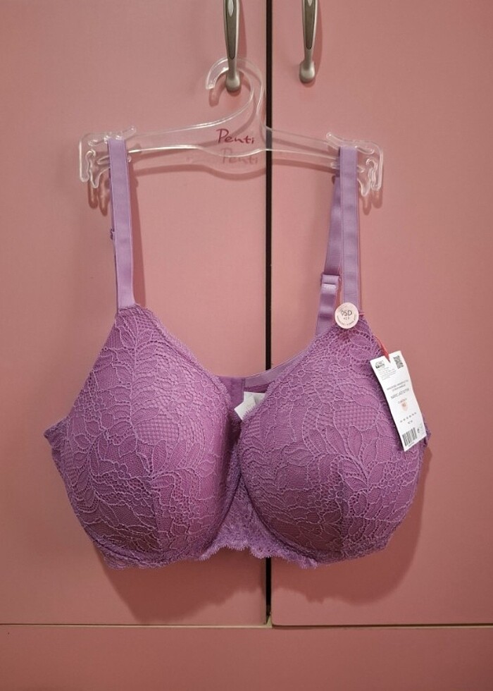 Lila Balenli Pedli Dantelli Sütyen 95 D - Görsel 5