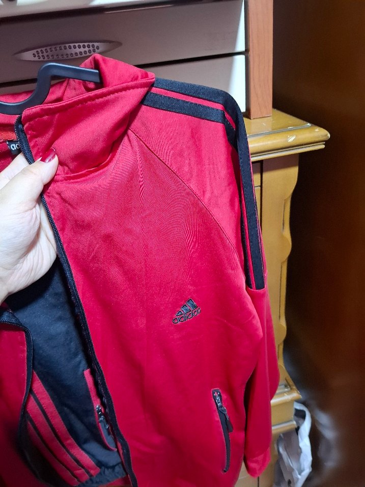 Adidas Kırmızı Fermuarlı Eşofman Takımı - Görsel 2