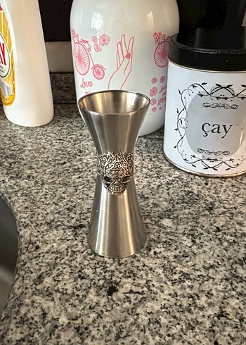Altın Detaylı Gri Vazo