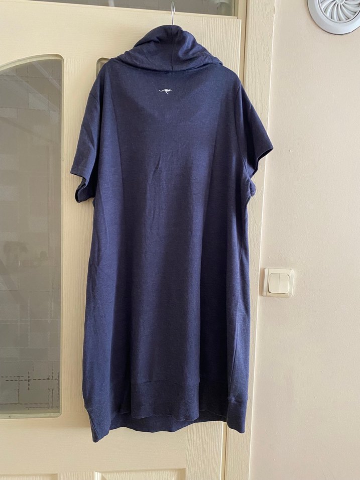 Lacivert Yüksek Yakalı Elbise - Görsel 3