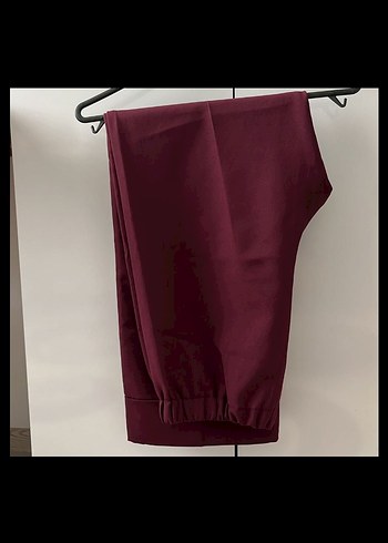 Bordo Kadın Midi Kumaş Pantolon