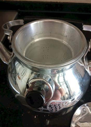 Awox Gri Çaydanlık Metal İşlemeli