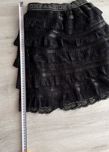 Kız Çocuk Siyah Fırfırlı Gotik Etek - Görsel 3