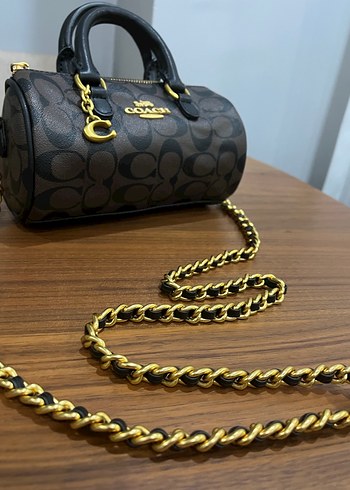 Coach Zincir Detaylı Siyah Deri El Çantası - Görsel 5