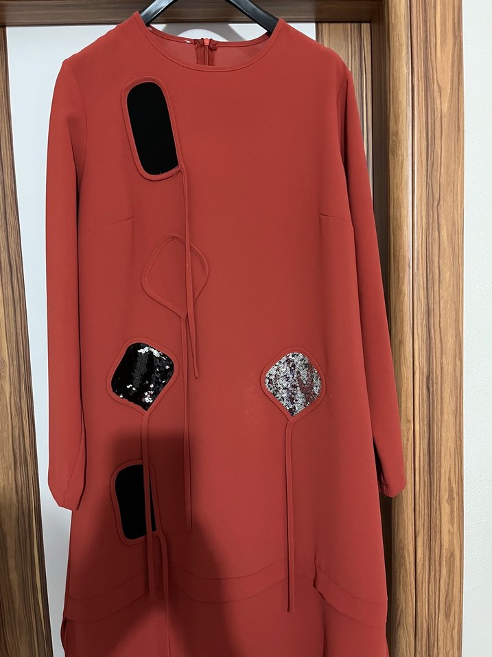 Kiremit rengi şık tunik - Görsel 2