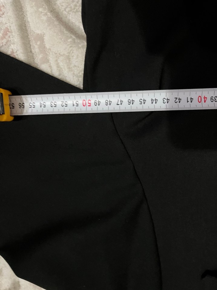 Siyah kerevize yaka blazer uzun ceket - Görsel 3