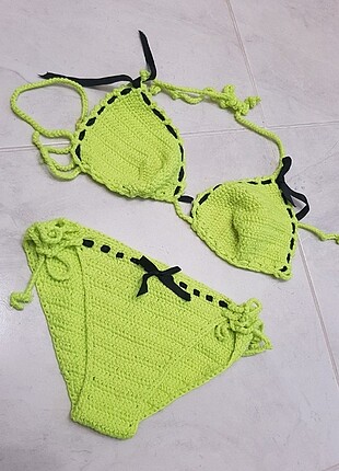 El örgüsü bikini takım el örgüsü tek alt bikini ve el örgüsü blu