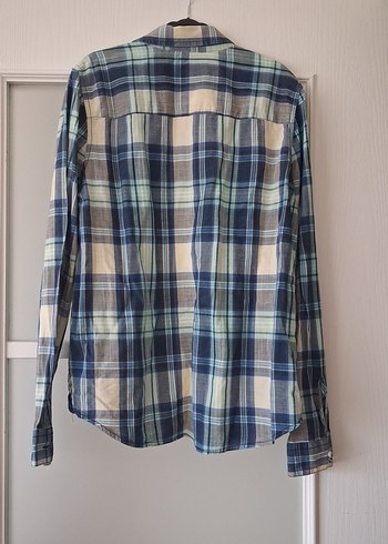 Mavi Ekose Uzun Kollu Gömlek - Görsel 4