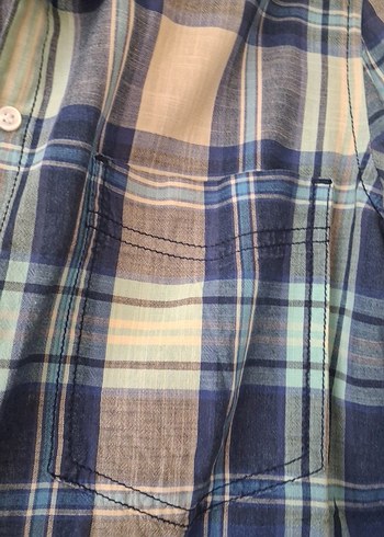 Mavi Ekose Uzun Kollu Gömlek - Görsel 3