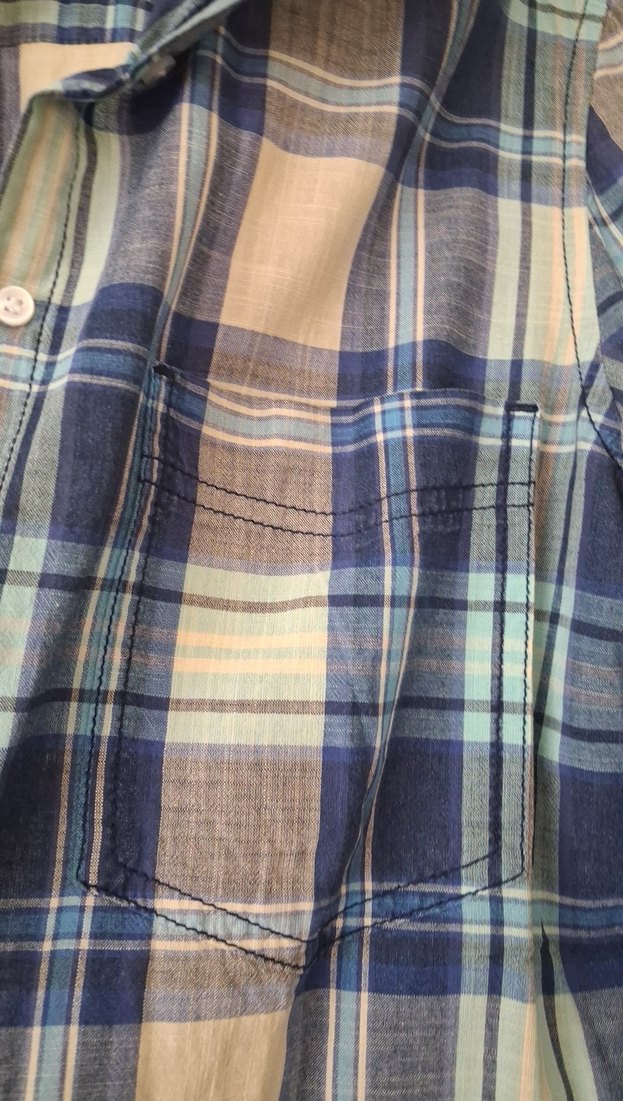 Mavi Ekose Uzun Kollu Gömlek - Görsel 3