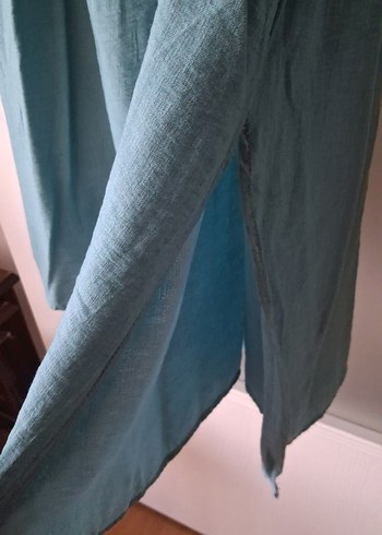 Turkuaz  Salaş Uzun Elbise - Görsel 4