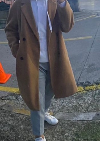 Zara Bej Çift Düğmeli Kaban - Görsel 6