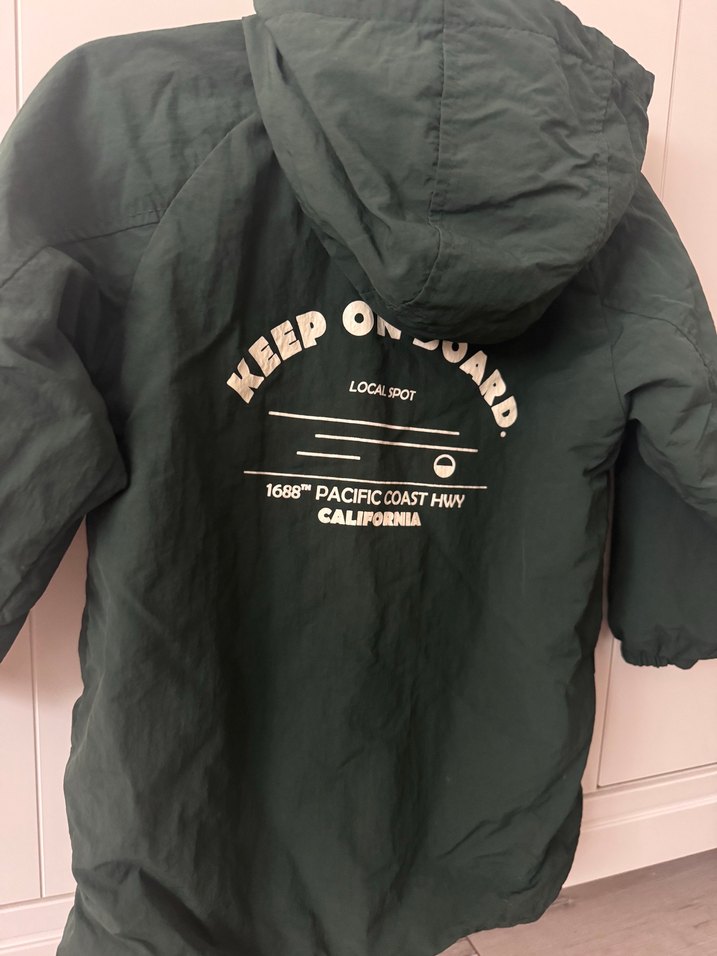 Koyu Yeşil erkek çocuk su geçirmez yağmurluk - Görsel 3