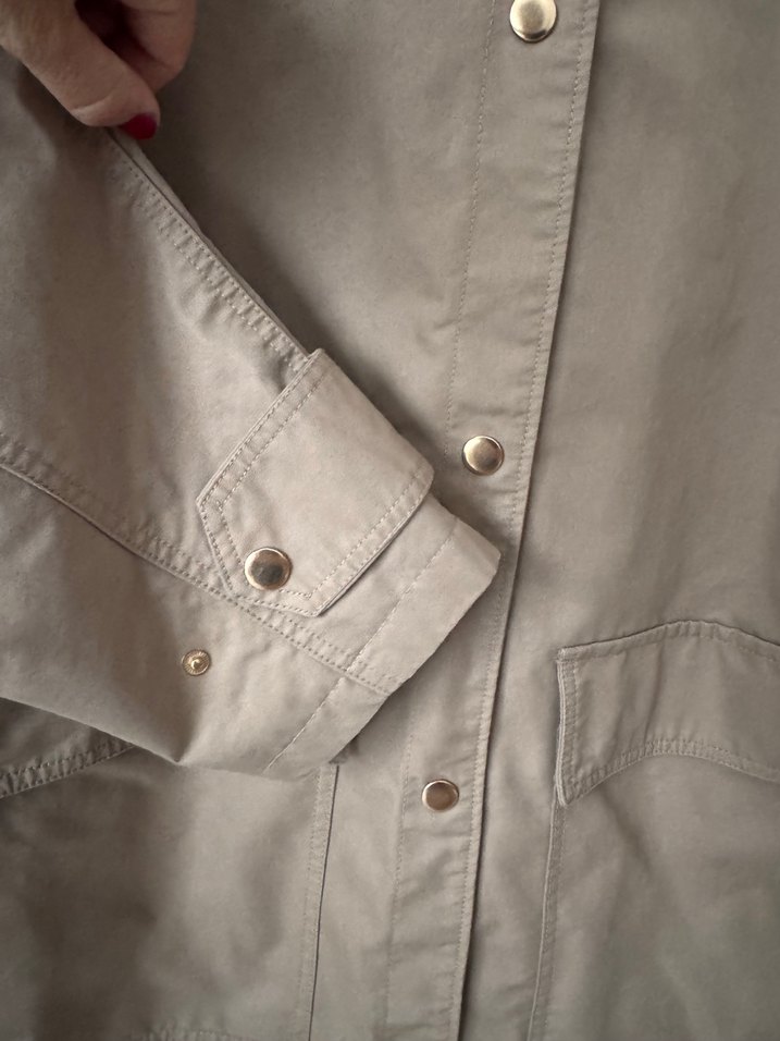 H&M Bej , yakası kadife Kadın Düğmeli Ceket - Görsel 3