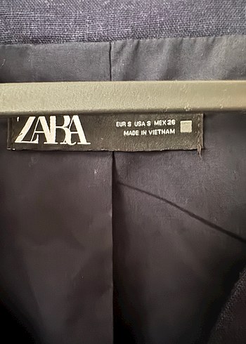 Zara Düğmeli Keten Kadın Yelek Lacivert - Görsel 3