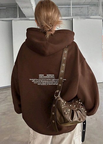 Baskılı Kadın Sweatshirt Kapüşonlu