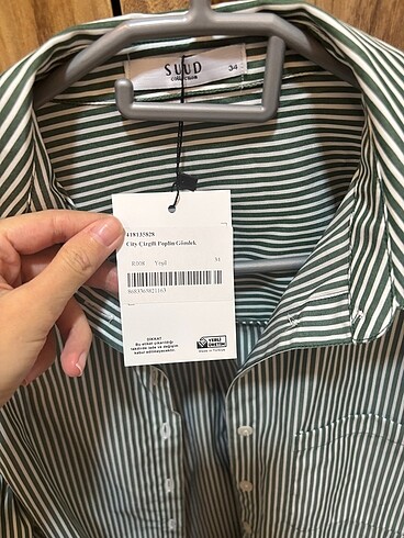 34 Beden Suud yeşil poplin gömlek