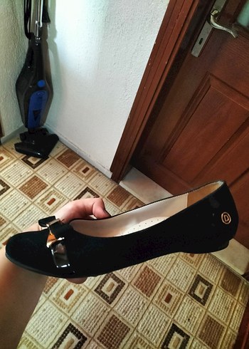 40 Beden siyah Renk Şık Siyah Dolgu Topuklu Kadın Babet