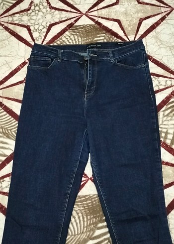 30 Beden lacivert Renk Lacivert Midi Denim Kadın Jean