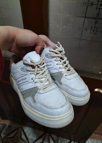 Diğer Beyaz Gri Bağcıklı Kadın Sneakers
