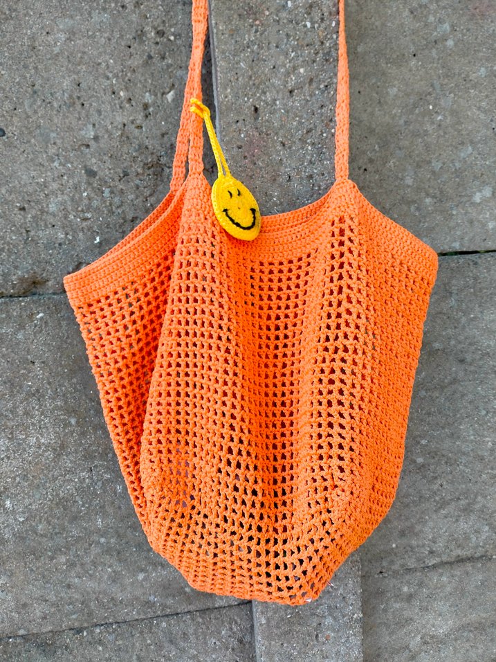 Turuncu Örgü Kadın Çanta - Görsel 2