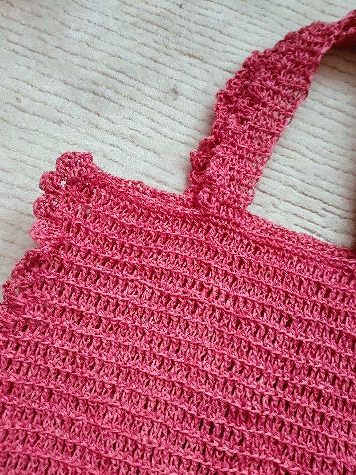 Dantel Detaylı Pembe Örgü Kadın Çanta - Görsel 2