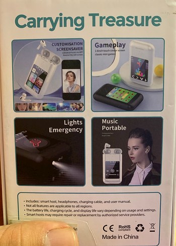 2.8" AMOLED Ekranlı Beyaz Kablosuz Kulaklık - Görsel 2