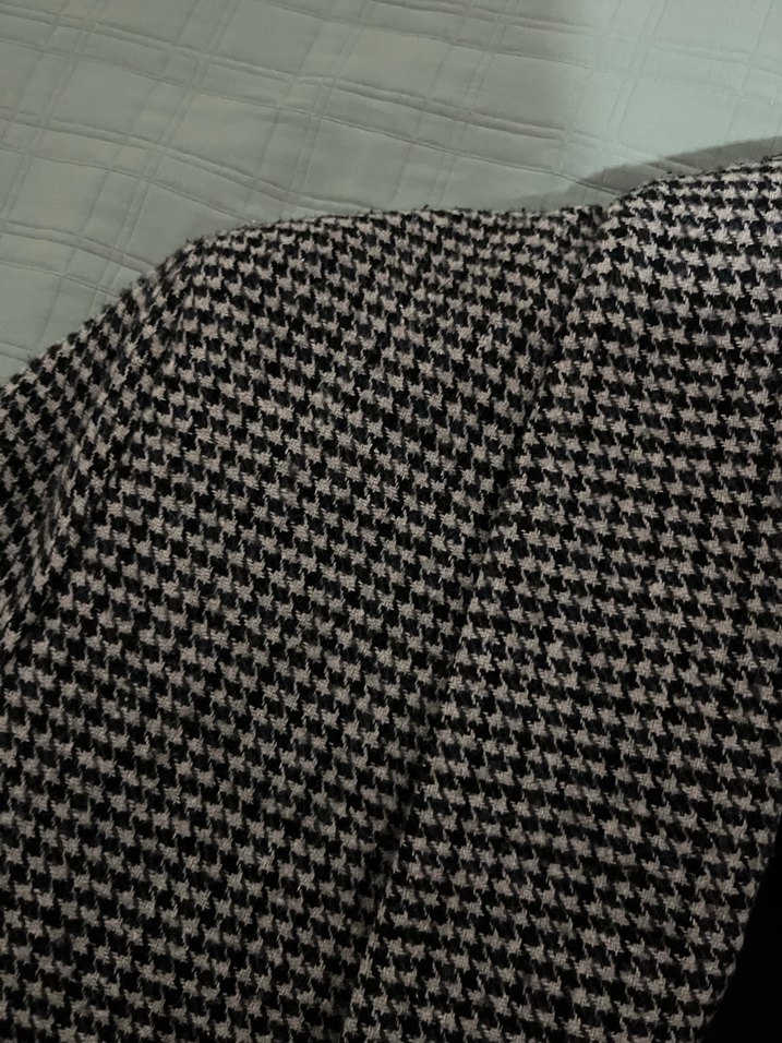 Gri Ekose Kadın Midi Blazer - Görsel 3