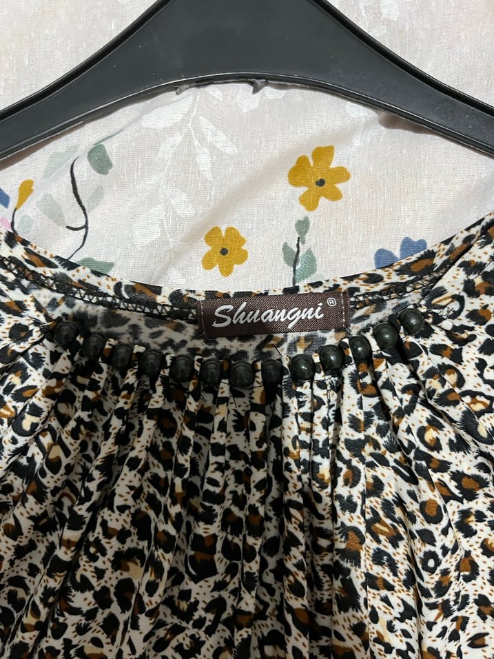 Kız Çocuk Leopar Desenli Uzun Kollu Bluz - Görsel 2