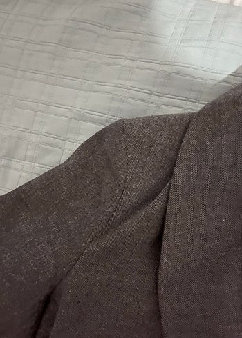 Gri Kadın Keten Blazer Ceket - Görsel 4