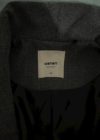 Gri Kadın Keten Blazer Ceket - Görsel 2