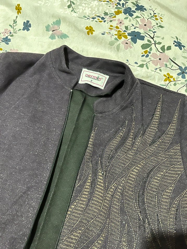 Gri Midi Hamile Kabanı, Yırtmaçlı, Uzun Kollu - Görsel 2