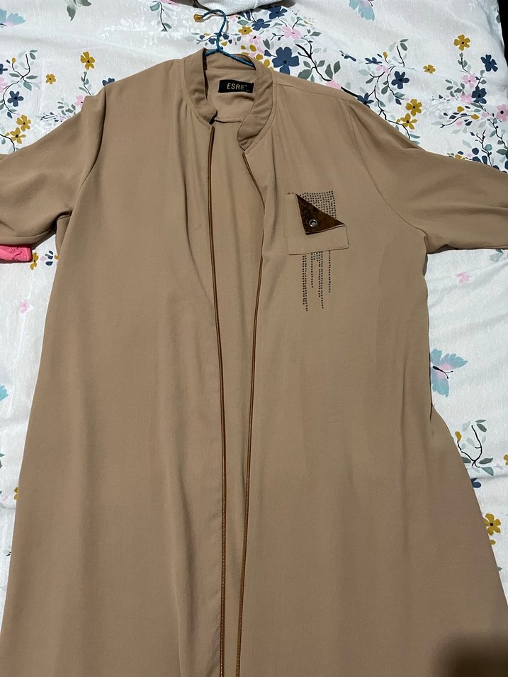 Bej Kısa Kollu Fermuarlı Kadın Ceket - Görsel 3