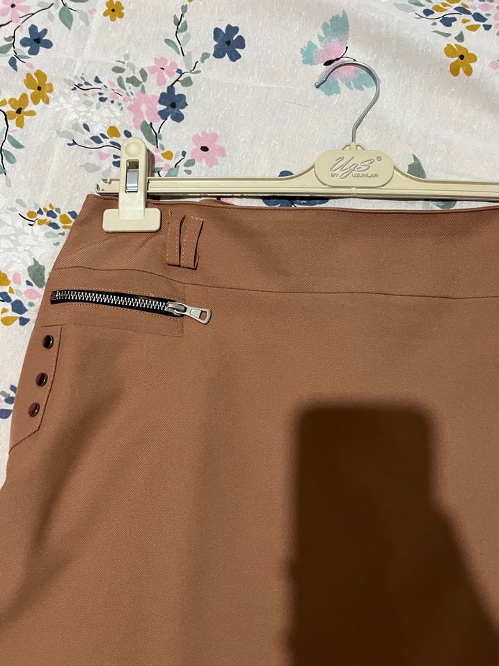 Kadın Kahverengi Uzun Etek - Görsel 2
