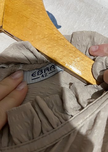 Uzun Kollu, Fırfırlı Bej Midi Tunik - Görsel 2