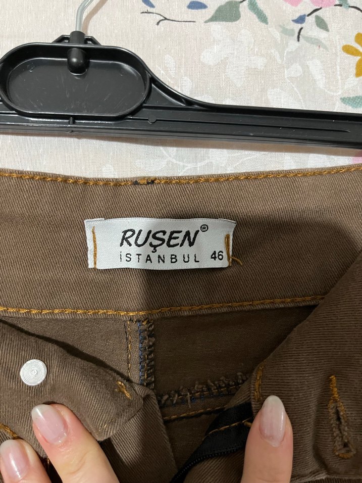 Kahverengi Uzun Bol Kesim Etek - Görsel 3