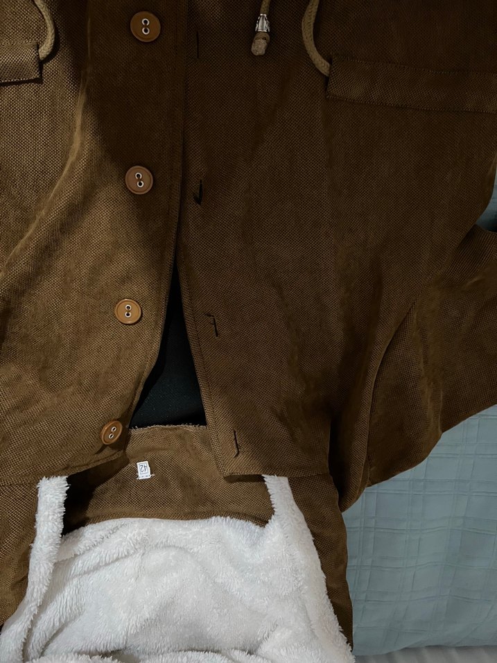 Düğmeli Kahverengi Süet Kadın Ceket - Görsel 2