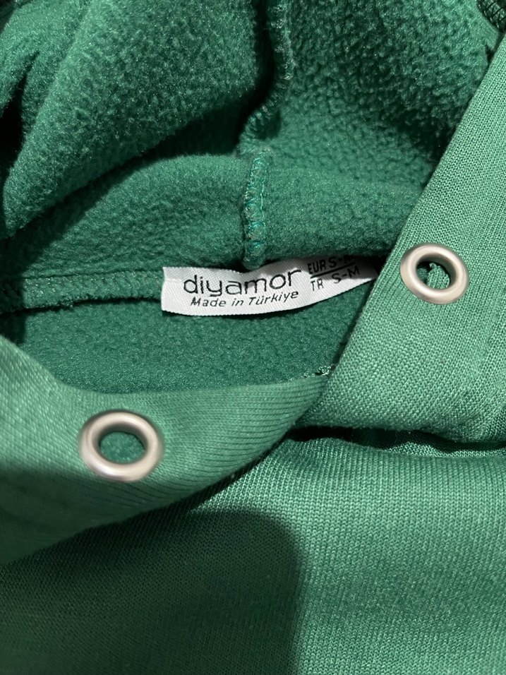 Düğmeli Yeşil Kadın Sweatshirt - Görsel 3