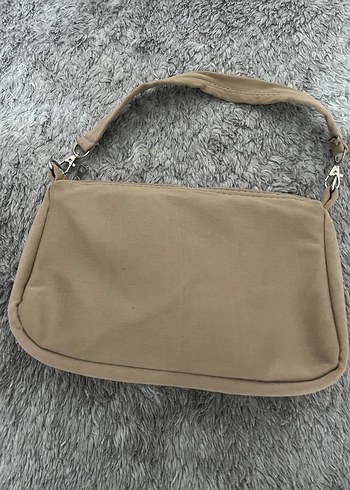 Bej Kadın Kürklü Omuz Çantası - Görsel 2