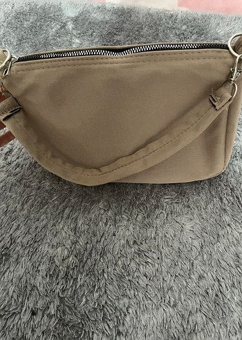 Bej Kadın Kürklü Omuz Çantası - Görsel 3