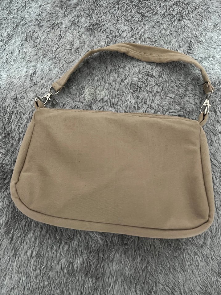 Bej Kadın Kürklü Omuz Çantası - Görsel 2