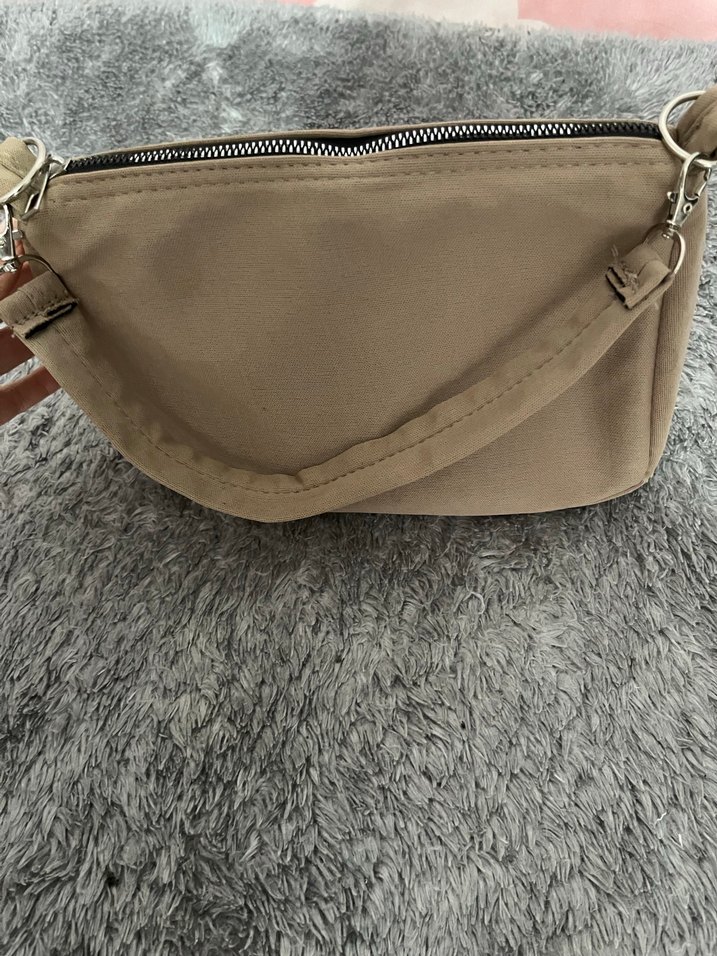 Bej Kadın Kürklü Omuz Çantası - Görsel 3